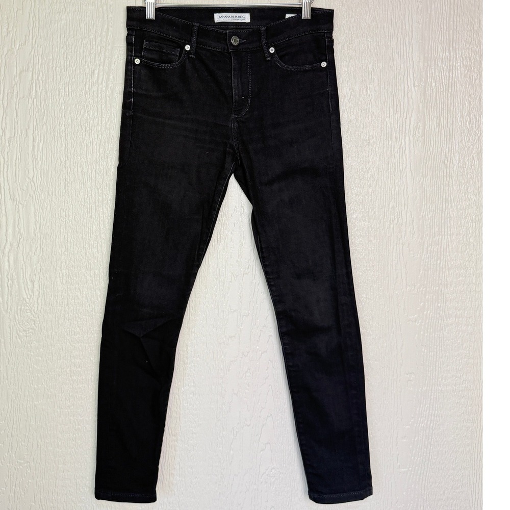 Banana Republic Premium Denim Women's Black Skinny Ankle Jeans Size 27
